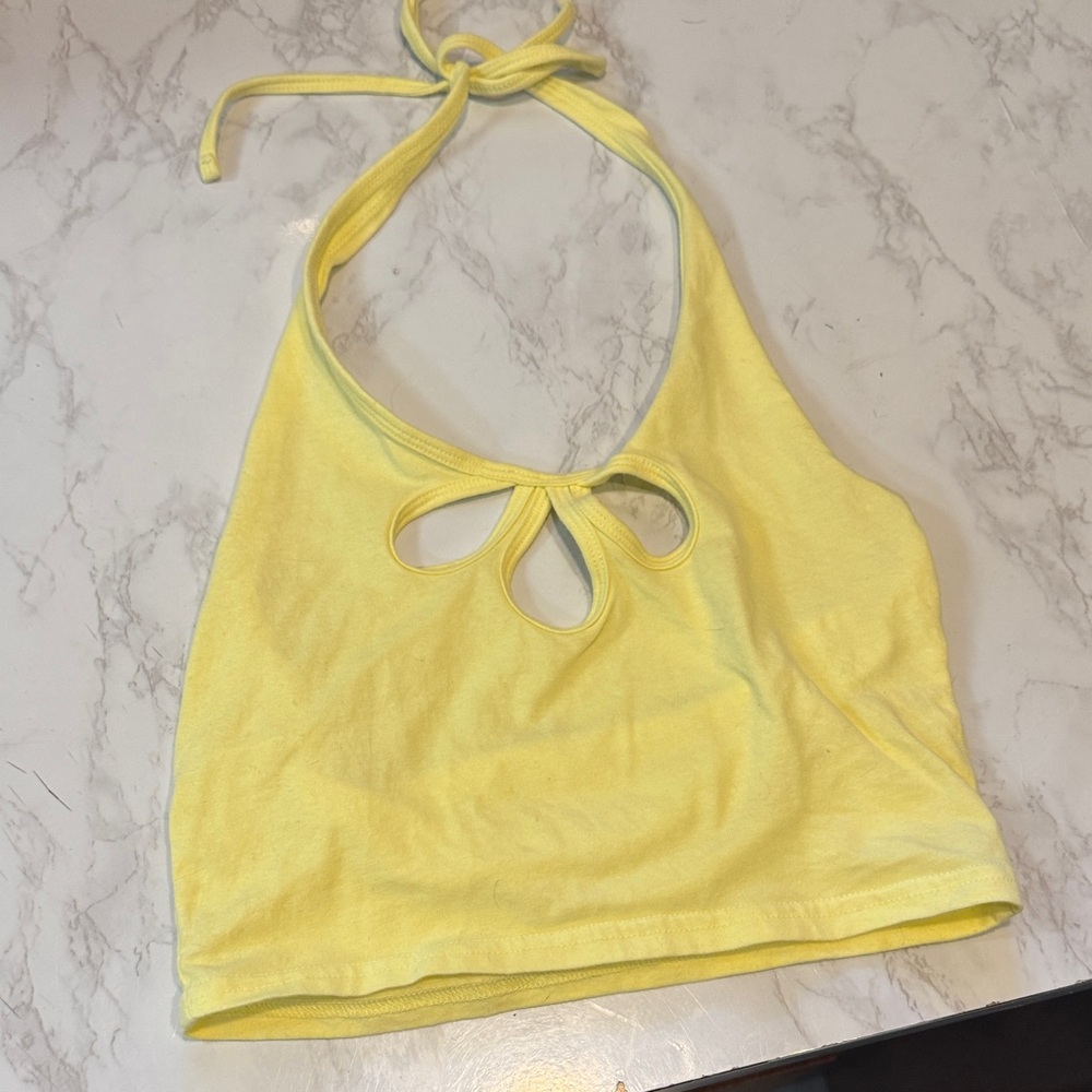 PacSun Light Yellow Halter Tank Top